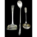 Three 19th century and later European and Russian silver spoons, including a 19th century Dutch