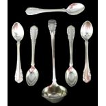 Six pieces of early 20th century and later Georg Jensen Lily of the Valley pattern silver