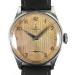 An Omega gentlemen's stainless steel wristwatch, ref 13322, circa 1960, circular tropical dial