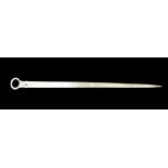 A George III silver letter opener, rubbed hallmarks, possibly Thomas Ellis London, 2.8toz, 32cm
