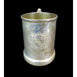 An Edwardian silver presentation tankard, with inscription 'R.H.S. Radcliffe Infirmary 1907-1945