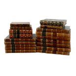 A group of eighteen 18th and 19th century books with tooled leather bindings, comprising England's
