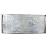 An Art Nouveau Keswick School of Industrial Arts copper inlaid metal tray, of rectangular form