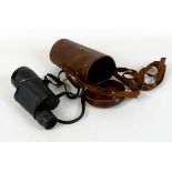 A Carl Zeiss Jena 7x50 monocular, serial 1450162, 17.5cm, in brown leather carry case.