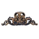 A 19th century pierced carved giltwood surmount, with pierced scroll decoration, 74 by 27cm.