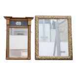 Two early 20th century and later wall mirrors, including an early 20th century mirror with outsept