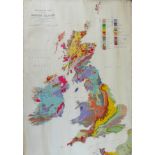An Ordnance Survey Geological Map of the British Isles, 1957, 63 by 88cm.