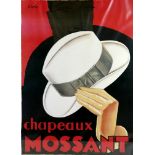 After Olsky: a reproduction Art Deco style print, 'Chapeaux Mossant', probably 1980s, 79 by 59cm,