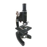 A Cooke Troughton & Simms microscope, 31cm high, in fitted mahogany case with key, 22 by 16.5 by