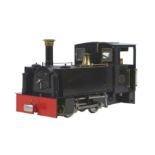 A G-gauge Roundhouse Engineering gas-powered radio controlled 0-4-0 locomotive in black, without