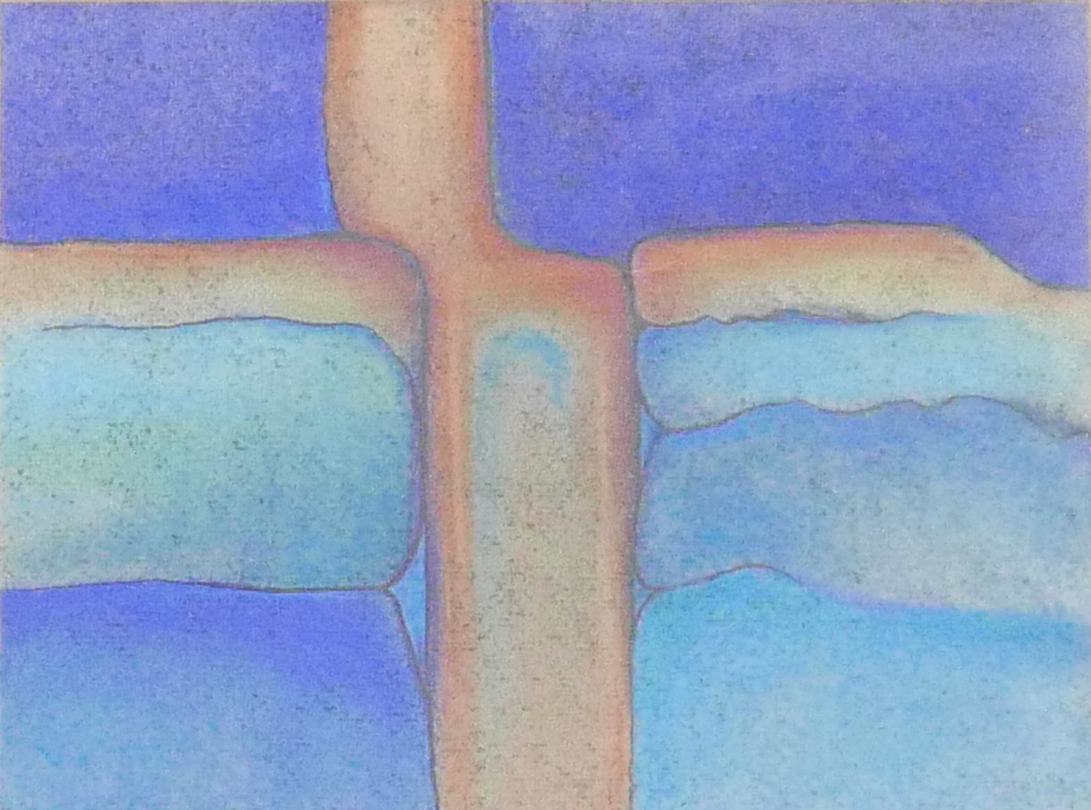 Pam Roberts (Welsh, late 20th century): Three abstract pastels, including 'Blue and Red', signed and - Image 2 of 5