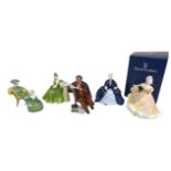 A collection of Royal Doulton figurines, comprising 'Ascot', HN2356, 'Belle', HN2340, 'Secret