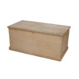 A pine blanket box, with lift lid and candle box, 93.5 by 47 by 42.5cm high.