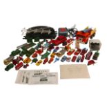 A collection of model vehicles, including a Gama tinplate faun service crane, Spot On, Dinky