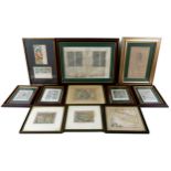 A group of maps and illuminated manuscript pages, including 18th century maps of Persia, Aegyptus,