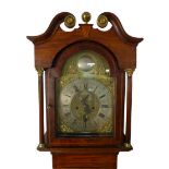 An 18th century mahogany long case clock, with silvered chapter ring, subsidiary seconds dial,