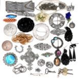 A collection of silver and costume jewellery. (1 bag)