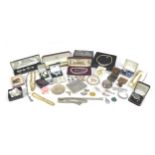 A collection of costume Jewellery including some silver, bangles, brooches, necklaces, and some