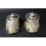 A pair George V silver mounted hooves, bearing inscribed plaques 'Jack 1894-1926', one with rod