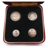 A set of George V Maundy Money, comprising 1d, 2d, 3d, and 4d, minted 1, 2, 3 and 4, dated 1927