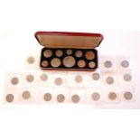 An Elizabeth II Royal Mint 1953 Coronation ten-coin proof set, crown to farthing, in original fitted