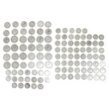 A collection of GB silver coinage, spanning from 1915 to 1947, mostly pre 1947, including half