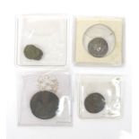 A group of Ancient Roman and other coins, including a Vespasian Denares, 3.5g, a Domitian As 85