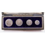 A set of Victorian Maundy Money, comprising 1d, 2d, 3d, and 4d, minted 1, 2, 3 and 4, dated 1898 and