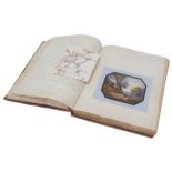 A 19th century commonplace book, belonging to 'Mary Anne Bullon', including pencil drawn,