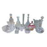 A collection of crystal and glass ware, including a Stuart Crystal fruit bowl, 20.5 by 9.5cm high, a