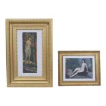 Gabor Miklossy (Romanian, 1912-1988): two oil on board studies of female nudes, comprising '