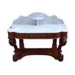 A Victorian mahogany marble topped wash stand, 122 by 53 by 75cm high.