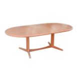 A Danish oval teak dining table believed to be by Niels O. Moller, with two additional collapsable