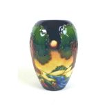 A Moorcroft pottery vase in the pattern 'Evening Sky', of ovoid tapering form, designed by Emma