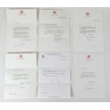 A group of six Royal correspondence letters, A4 sized, three on Sandringham House headed paper and