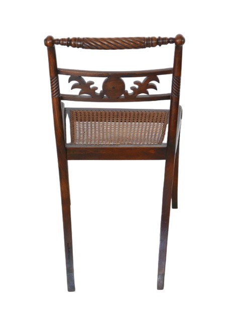 A set of six Regency style mahogany dining chairs, early to mid 20th century, with spiral rope twist - Image 3 of 5