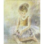 Johnny Gaston (b. Glasgow 1955): Kathy Boutard, ballerina, aged 8, watercolour, 21 by 18cm,