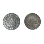Two Victorian Oxford University silver medallions, one a Classic award from Magdalen College,