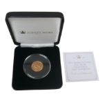 A Jubilee Mint Queen Victoria 'Old Head' gold half sovereign, limited edition presentation, with