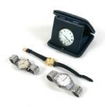 A group of watches, comprising a Reconvilier stainless steel wristwatch, on steel strap, 31mm