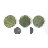 A group of archaeological coins, including a Henry III long cross penny and half cut penny (1247-
