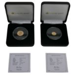 Two Jubilee Mint Tristan da Cunha 22ct gold proof coins, comprising a half Laurel, and a quarter