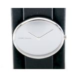 A Georg Jensen Vivianna Oval stainless steel lady's wristwatch, designed by Vivianna Torun Bülow-