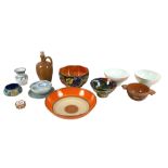 A group of mixed pottery and china, including a Maling lustre glaze bowl, Shelley, Newhall, a