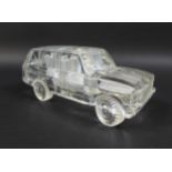 A 20th century Claude Nicholas Crystal Range Rover Sport sculpture, signed 'Creation Claude Nicholas