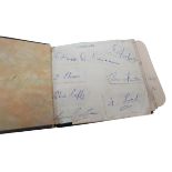 A mid 20th century post war autograph book, containing signatures of sportsman including players