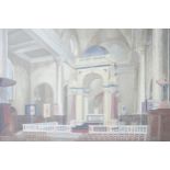 W. E. Lockett (British, 20th century): interior of Clerkenwell church oil on board, signed and dated
