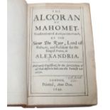 Quran, English translation 'The Alcoran of Mahomet translated out of Arabique into French; by the