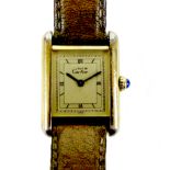 A vintage Must de Cartier lady's tank wristwatch, model 3 66001