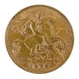 An Edward VII gold half sovereign, 1908.